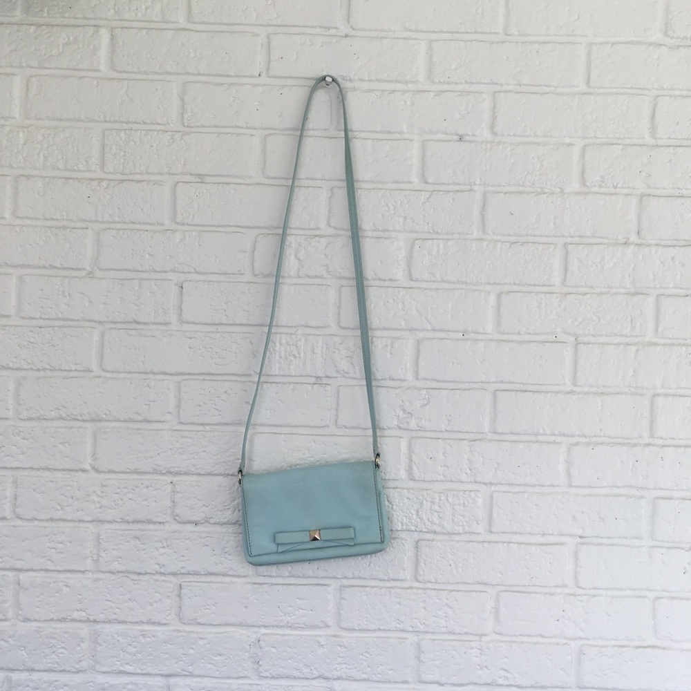 Kate Spade light blue small leather crossbody bag